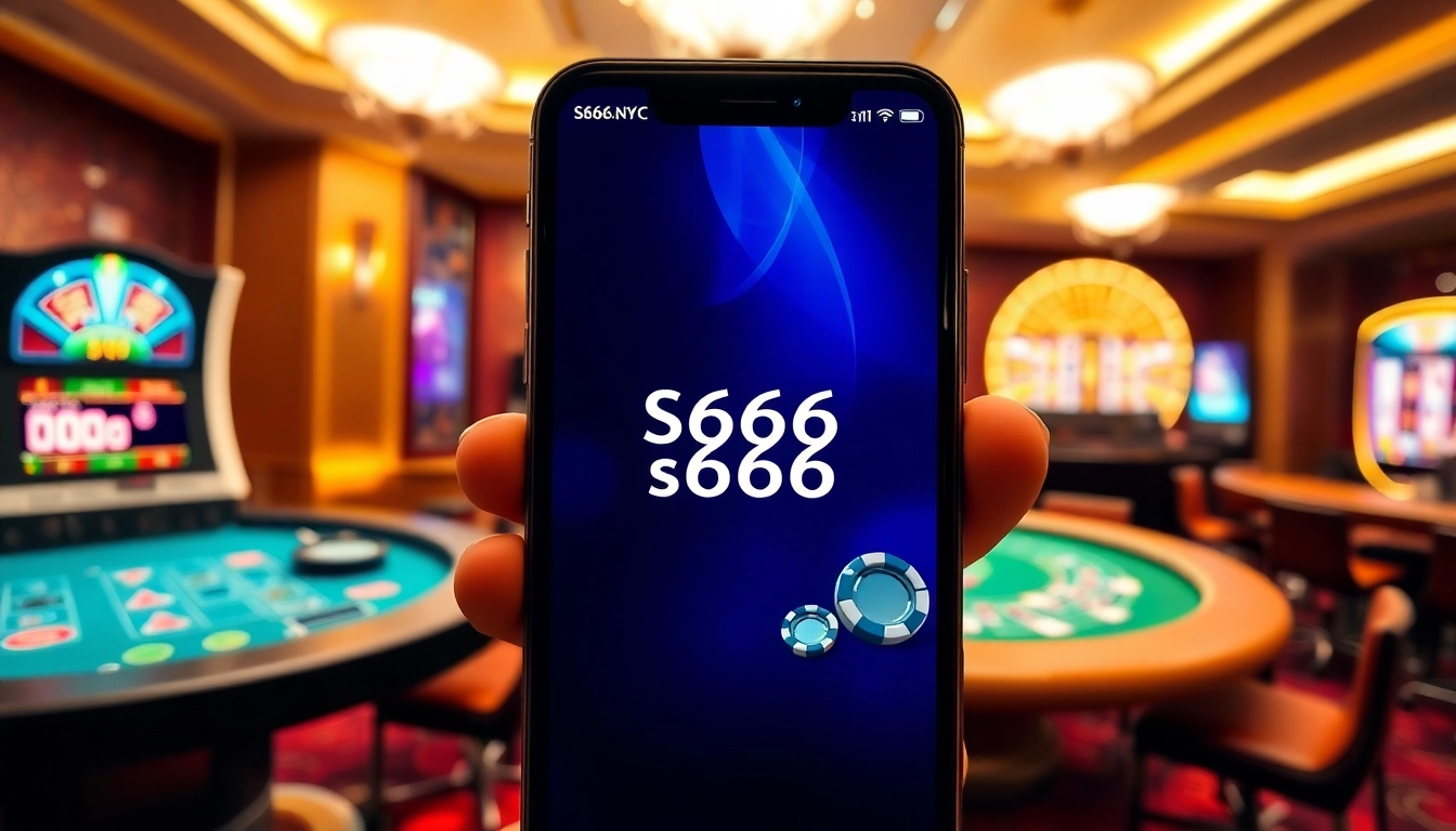 Online gambling experience on s666.nyc showcasing casino games and app interface.