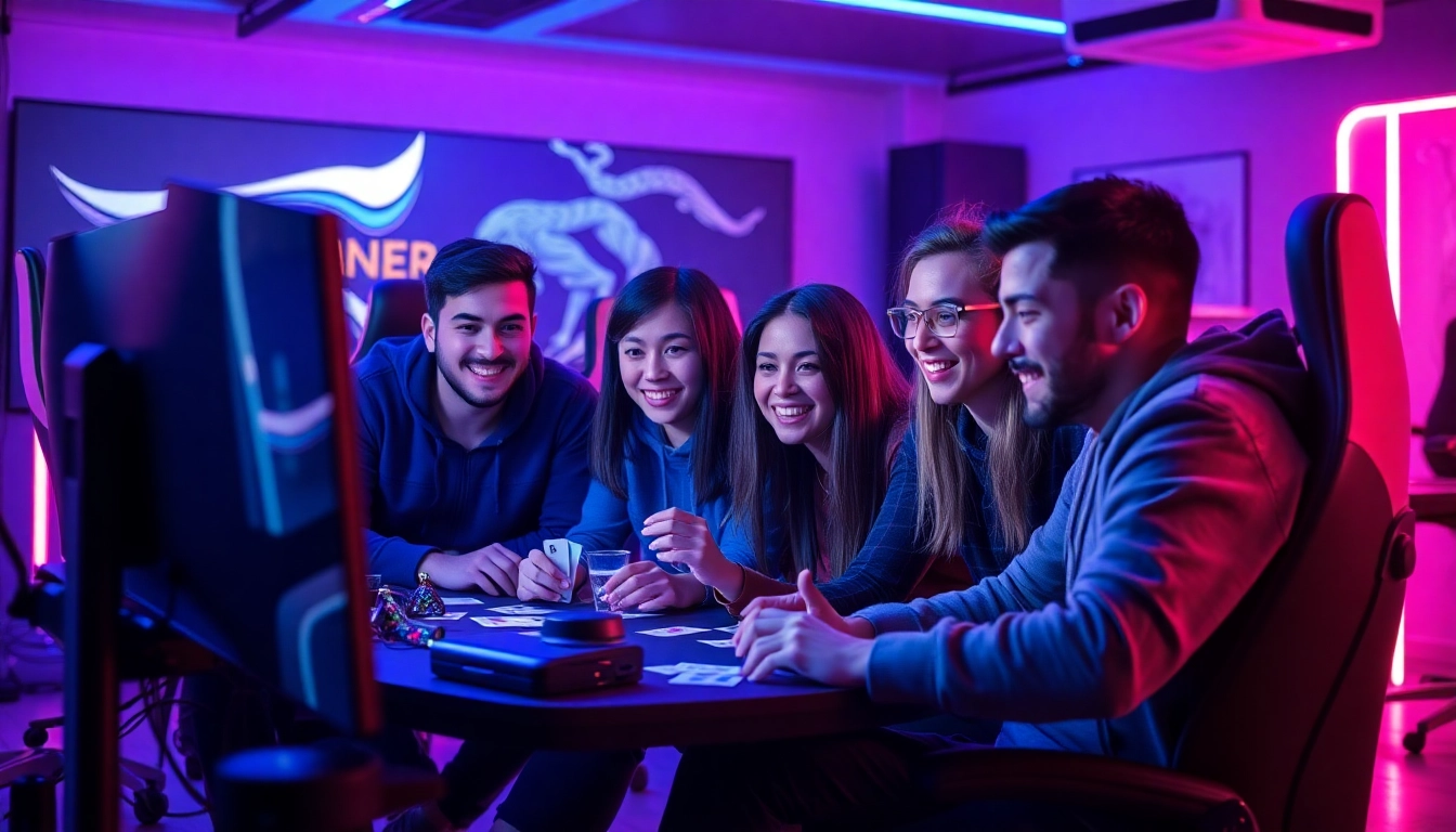 Exciting online gaming scene featuring friends playing card games at topgamebaidoithuong.mx.